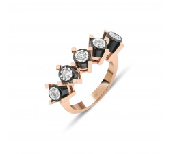 Diamant Fünf-Steiner Ring