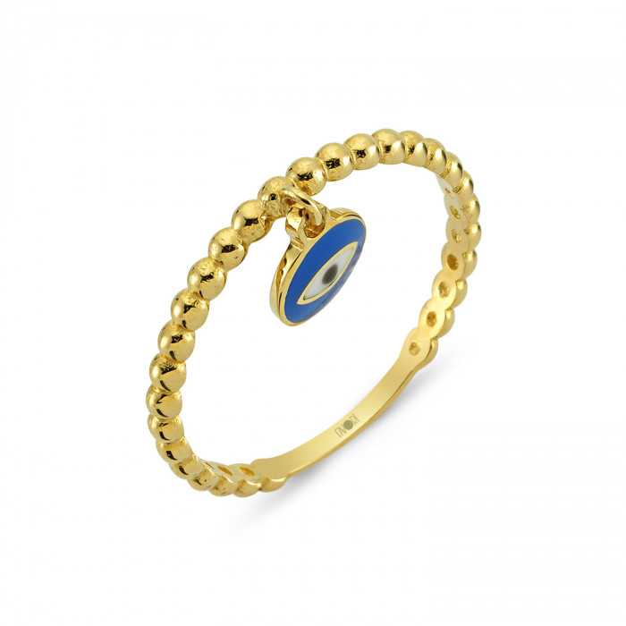 Gold Nazar Boncuklu Ring