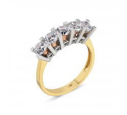 Gold Ein-Steiner Ring