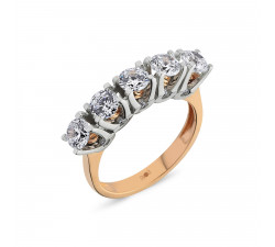 Gold Fünf-Steiner Ring