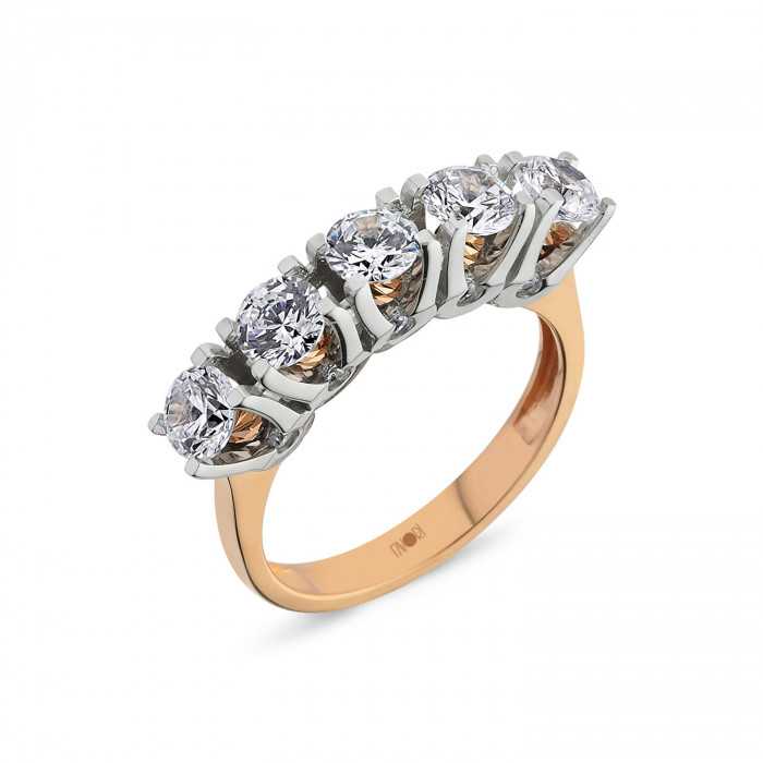 Gold Fünf-Steiner Ring