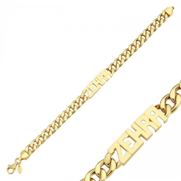 Gold Beş Buchstabenli Armband